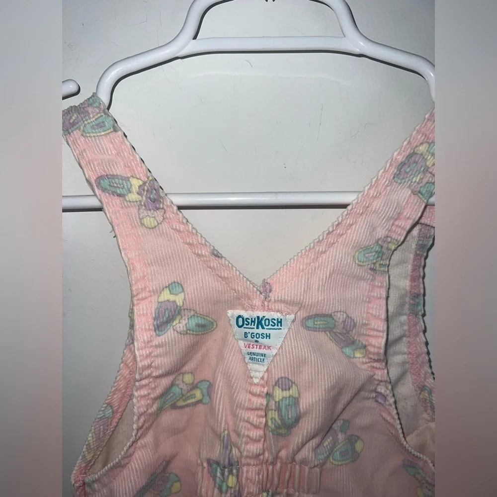 Vintage Oshkosh Corduroy Pink Overalls Dress size 5